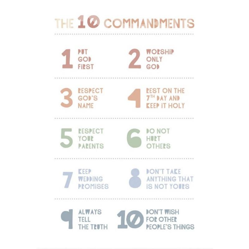 

Книги Библии 10 Заповедей Христианское образование Холст Детский постер Писания Христианский дошкольный возраст Церковь Воскресный декор 21cm×30cm NoFrame