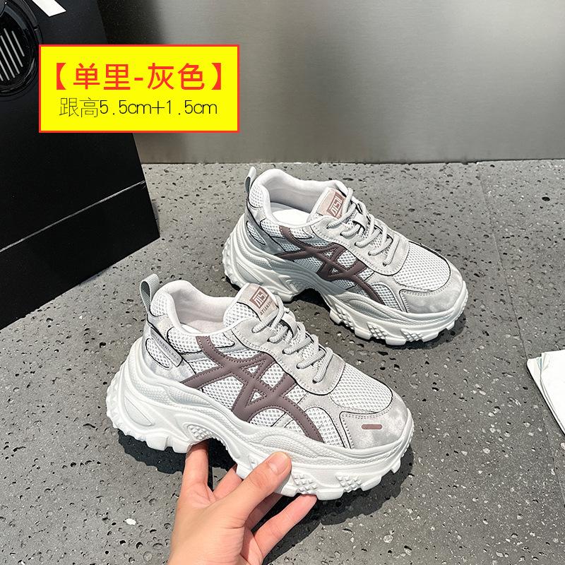 Platform dad shoes women's 2025 new autumn small inner height increase women's shoes versatile autumn and winter casual sports shoes