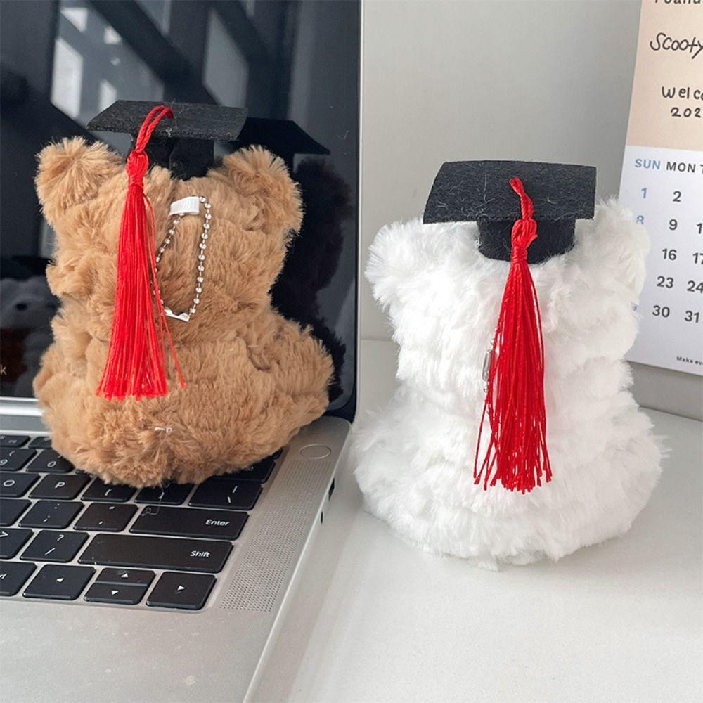 Cute Graduation Bear Plush Toy Soft Stuffed Dr Bear Plush Doll Backpack Accessory