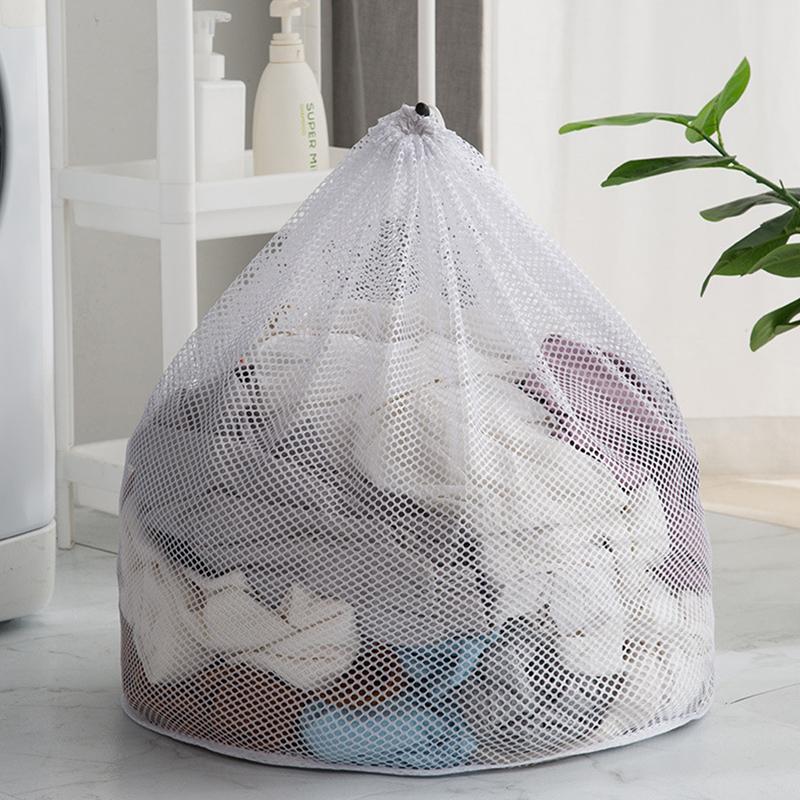 Großer Wäschekorb aus Netzgewebe mit Kordelzug für Unterwäsche, Wäschesäcke, Organizer-Netz, Waschmaschinenbeutel, Schmutzwäschesack mit großer Kapazität