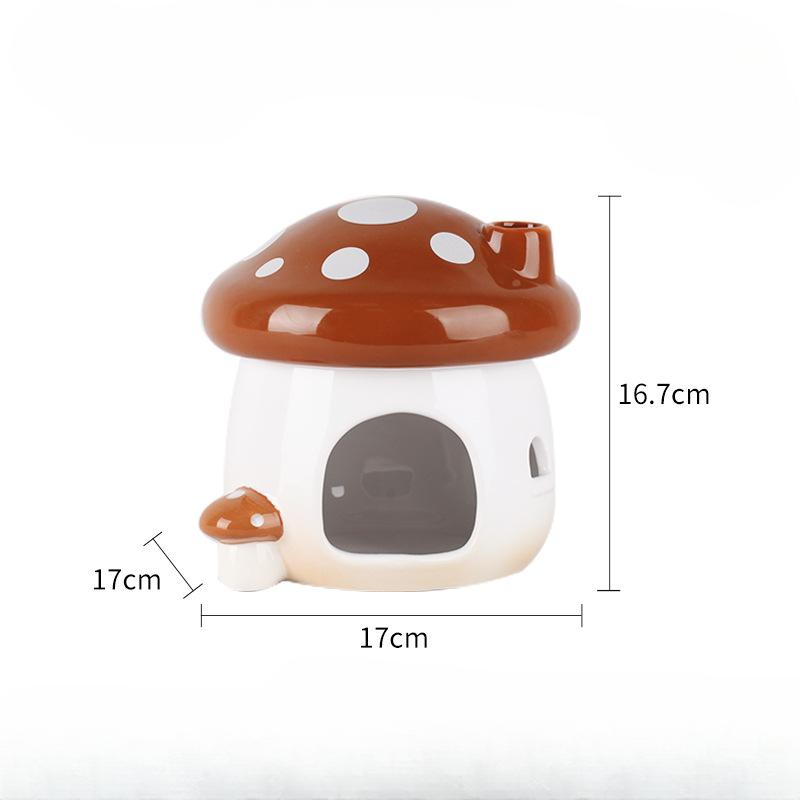 Mushroom Fantasy Forest Hamster Ceramic Nest Home Landscaping Supplies Golden Bear Food Bowl Summer Cooling Evacuation House