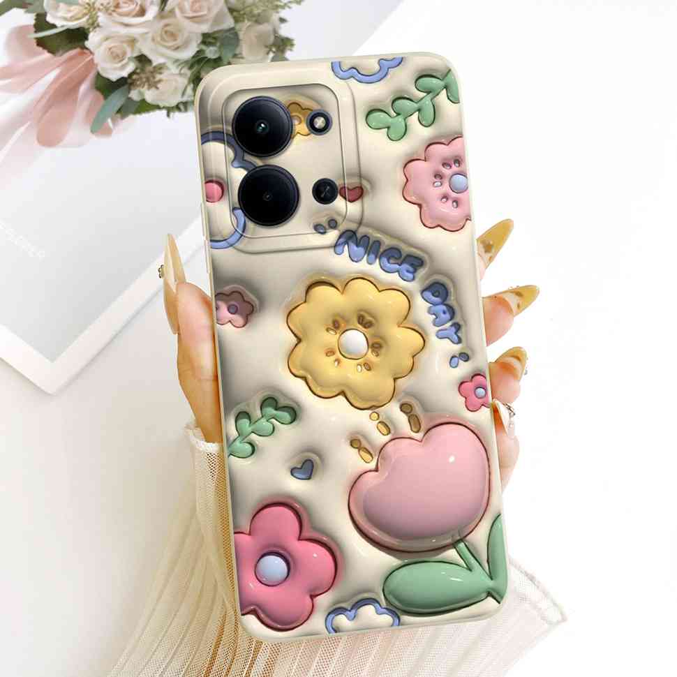For Xiaomi Redmi 15C 4G Case Cute Couple Flower Cartoon Cover Phone Case For Xiaomi Redmi 15C Redmi15C 4G 5G Back Cover Capa