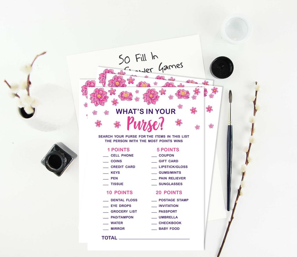 Inkdotpot Baby Shower Game Set Of 50 BabyA  AlphabetA  ABCA  Game Unicorn Floral Party