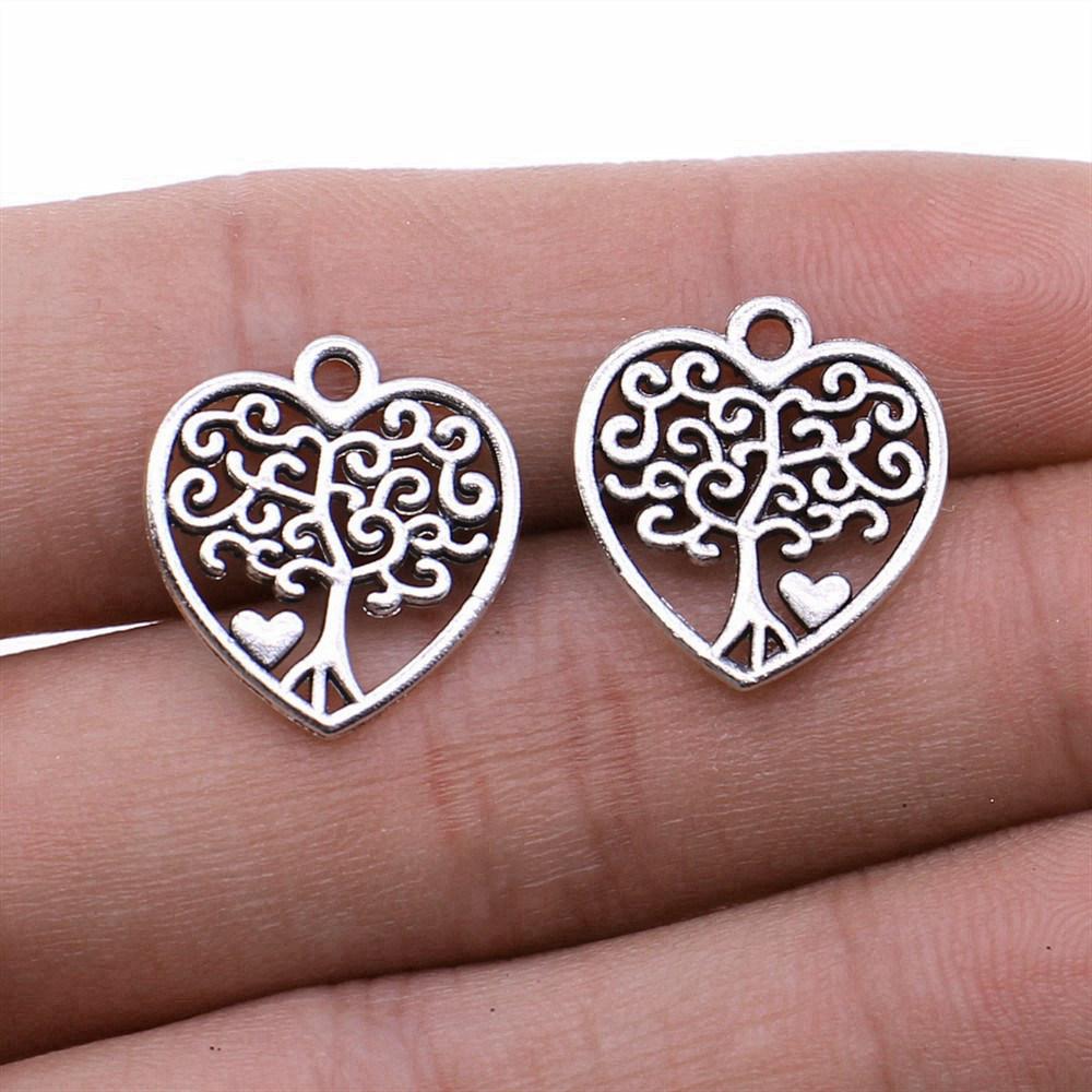 Charms Round Tree Of Life Pendants Vintage Jewelry Supplies QC109