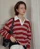Anoetic Anc Hope Stripe Rugby Sweatshirts_Red
