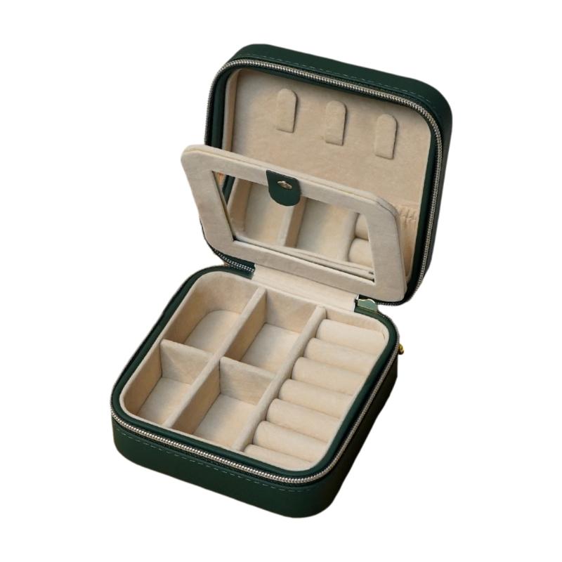 Portable PU Jewelry Organiser Box With Soft Lining And Multi Layer Compartments For Travel Accessory Storage Container