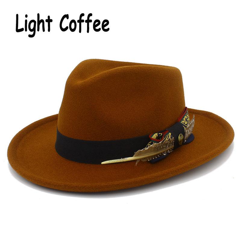 Trendy Fedora Hats Men Women Casual Vintage Caps Bowknot Feather Belt Jazz Cap Britain Derby Luxury Hat Mens Trilby Felt Caps