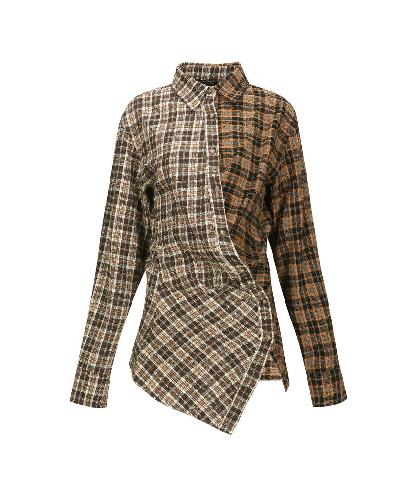 ADSB ANDERSSON BELL Twist Check Shirts Atb1361W(Brown)