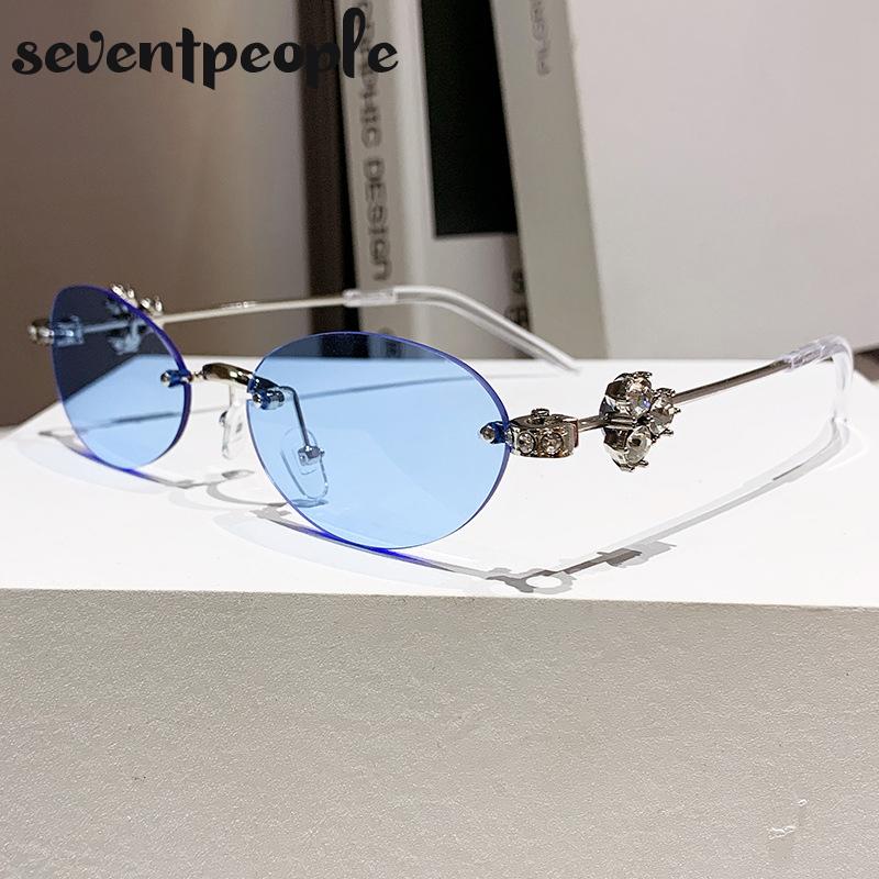 Small Frame Rhinestone Polygon Sunglasses Women  Luxury Brand Fashion Y2K Punk Metal Sun Glasses Retro Prescription Eyewear