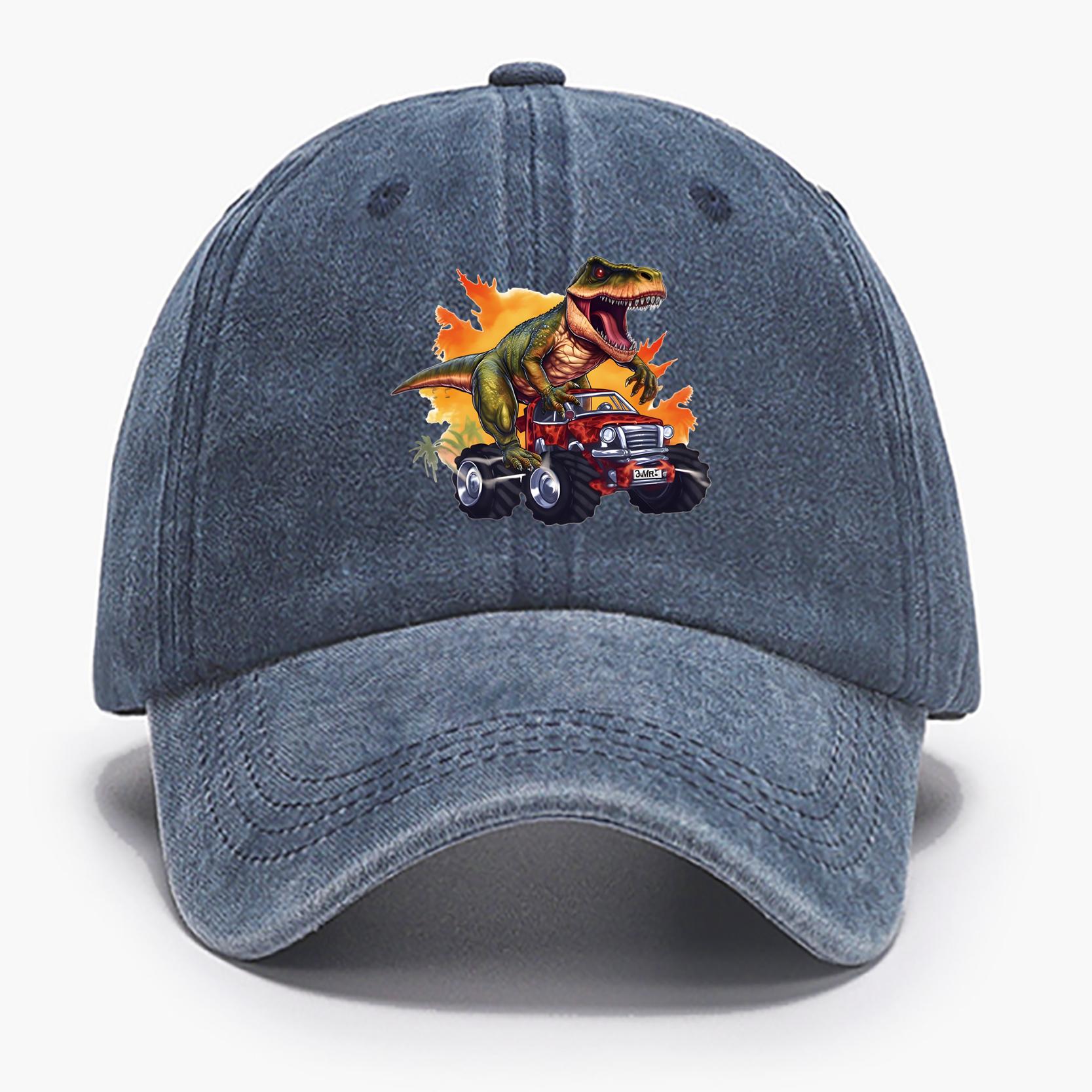 

Низкопрофильные бейсболки унисекс с рисунком динозавра кепки шляпа женская летняя регулируемая кепка для папы стираный хлопок as the picture тёмно-синий