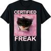 Cat Meme Certified Freak Eat Cement Cursed Cat Funny T-Shirt(1)
