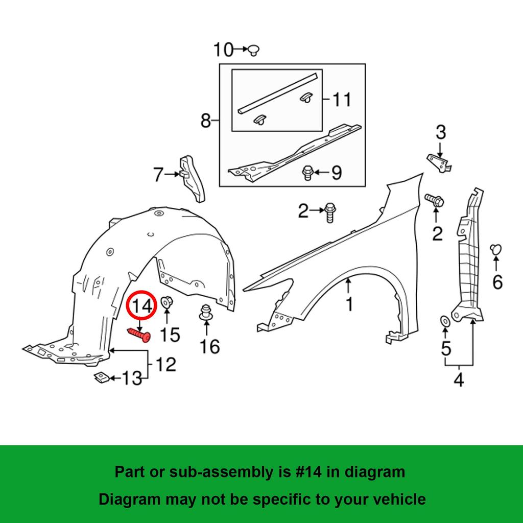 OAUTOO 50pcs Bumper Cover Fender Liner Retainer Screws for Honda 90103-TA0-000