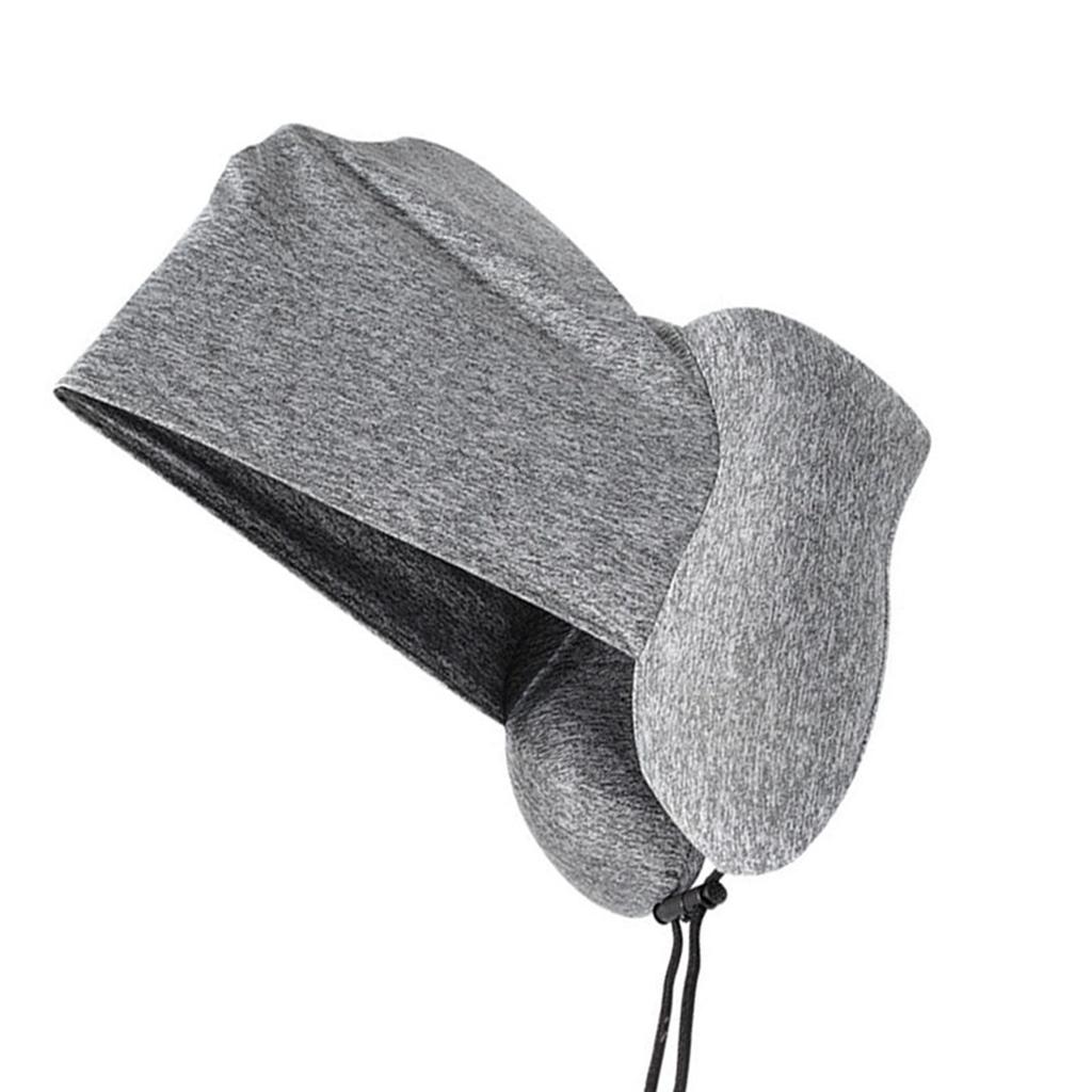 Kapuzenförmiges U-förmiges Kissen Abnehmbarer Nackenschutz Memory-Baumwolle Nacken-Reisekissen für Zuhause Outdoor