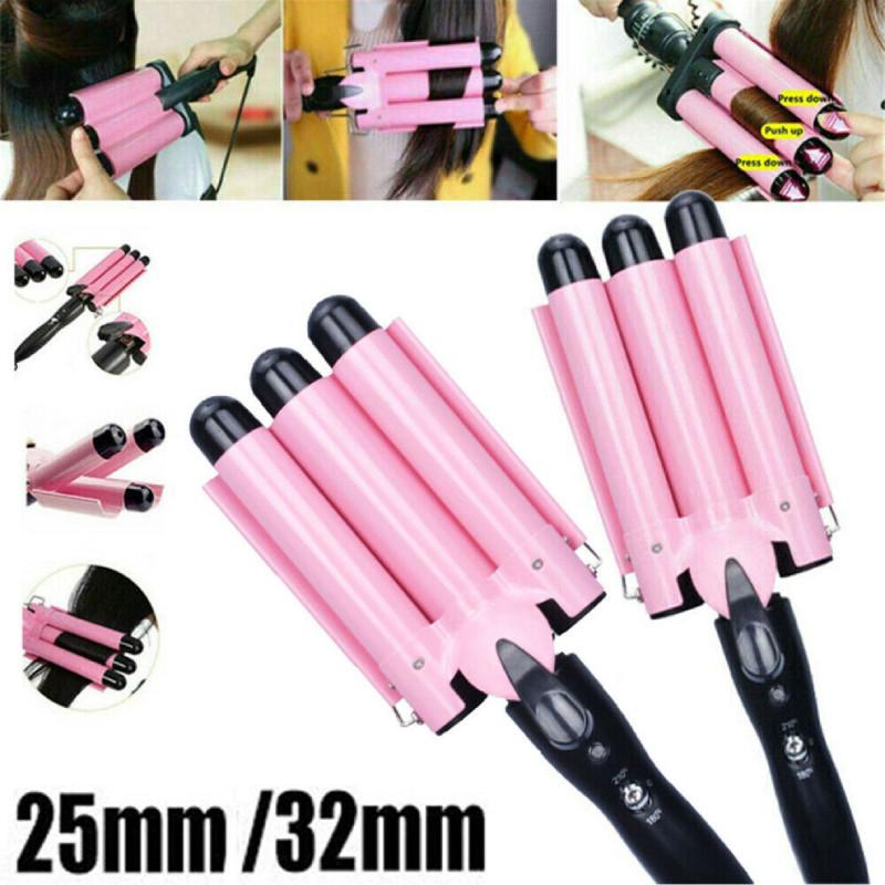 Ceramic Hair Salon 3 Barrel Hair Wave Waver Curling Iron Hair Wand Curler