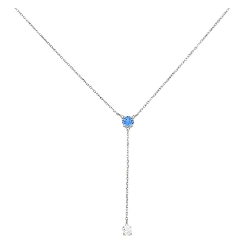 Swarovski Stilla Attract Round Cut Drop Design Cubic Zirconia Necklace Women necklace Silver 5734249 Box (Random Color)