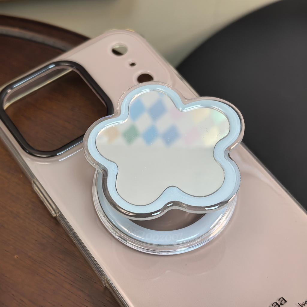 Flower Shaped Mirror For MagSafe Magnetic Phone Holder For iPhone 16 15 14 13 Samsung Korean Cute Stand Support