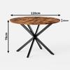 Tavolo da Pranzo Rotondo Stile Industriale diametro 120 cm Spazioso con Gambe a X Marrone-Nero Vintage Cucina Soggiorno
