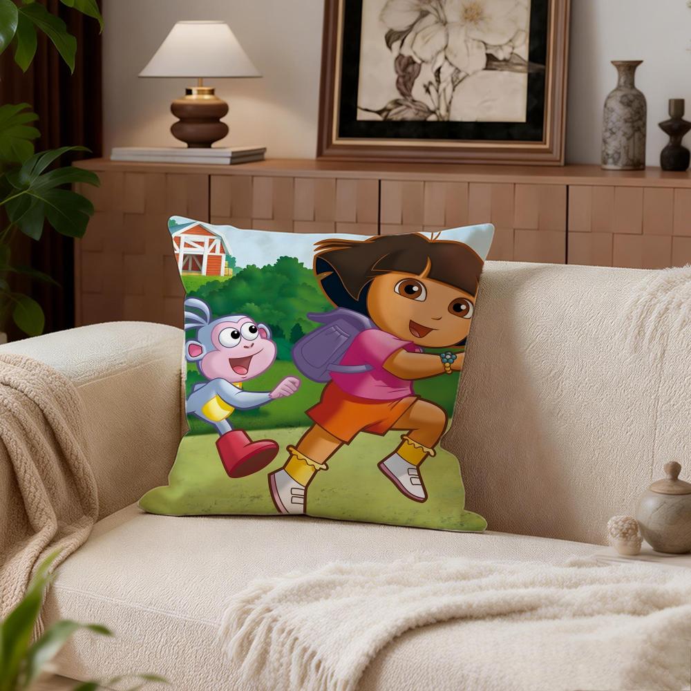 Kids Dora the Explorer Cushion Cover Cushion Cover Set 4Pcs 50x50 45x45 40x40 Pillowcase Decorative Sofa Home Decor