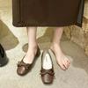 Shoes Woman 2025 Female Footwear All-Match Shallow Mouth Bow-Knot Casual Sneaker Square Toe Slip-on New Summer Comfortable