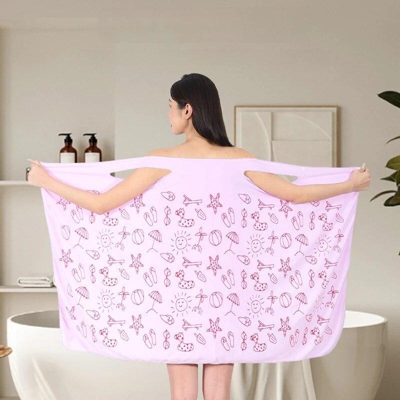 Fine Fiber Bath Towel Absorbent Soft Beach Towel Bath Quick-drying Bath Towel Printed Bath Towel Soft Absorbent Lint-free