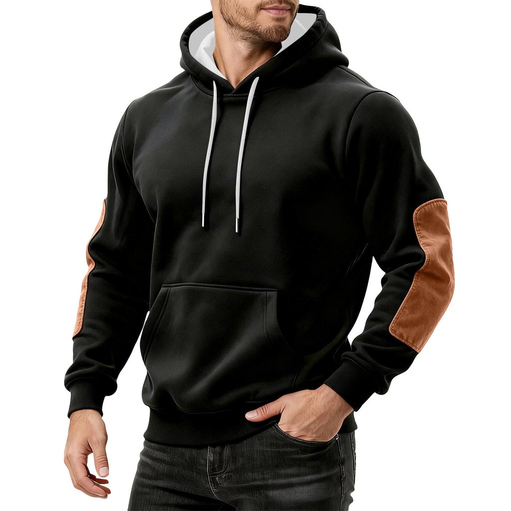 Men's Solid Color Sweatshirt Hoodie Men's Sports Large Size Casual Sweatshirt