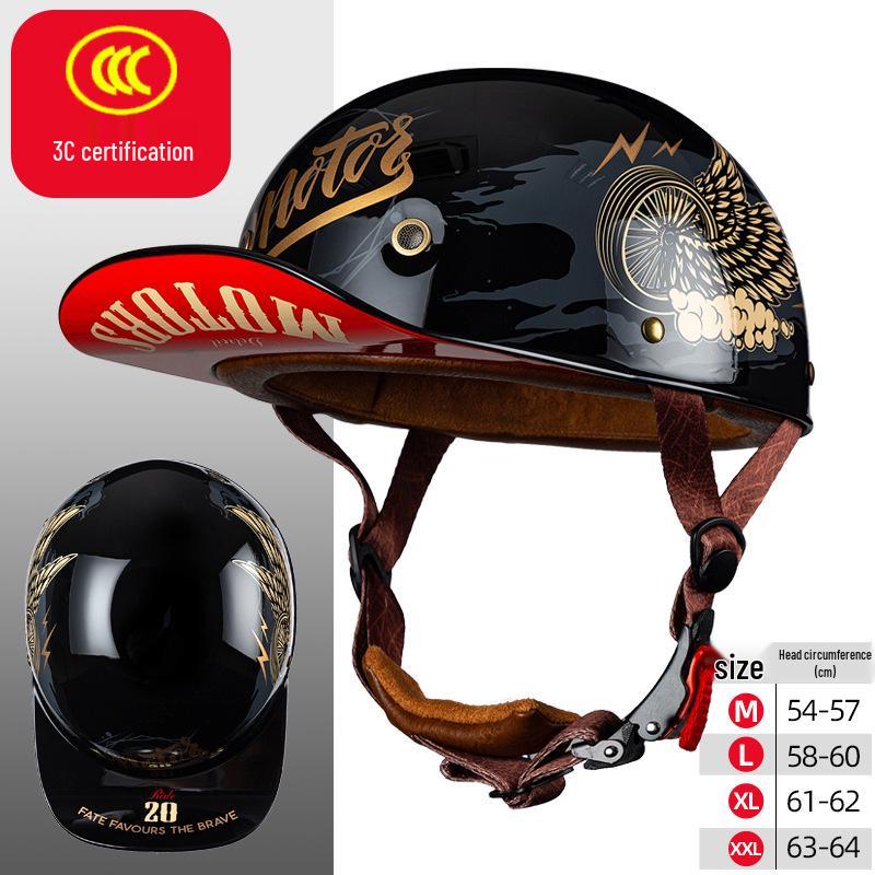 Retro Electric Vehicle Riding Helmet - Unisex, Lightweight, All-Season