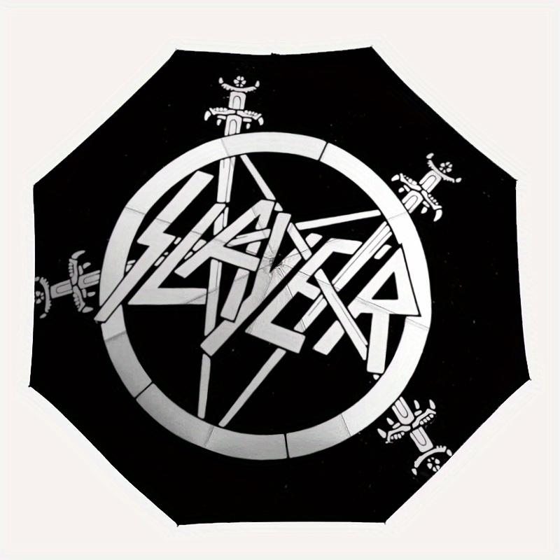 

1pc Slayer Band Logo Auto Umbrella - 8-Rib Foldable Design, Outdoor Adventures, and Family Celebrations, Durable Canopy Material y250827139