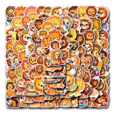 110 New Cartoon Lion Graffiti Stickers Suitcase Mobile Phone Skateboard Cartoon Stickers