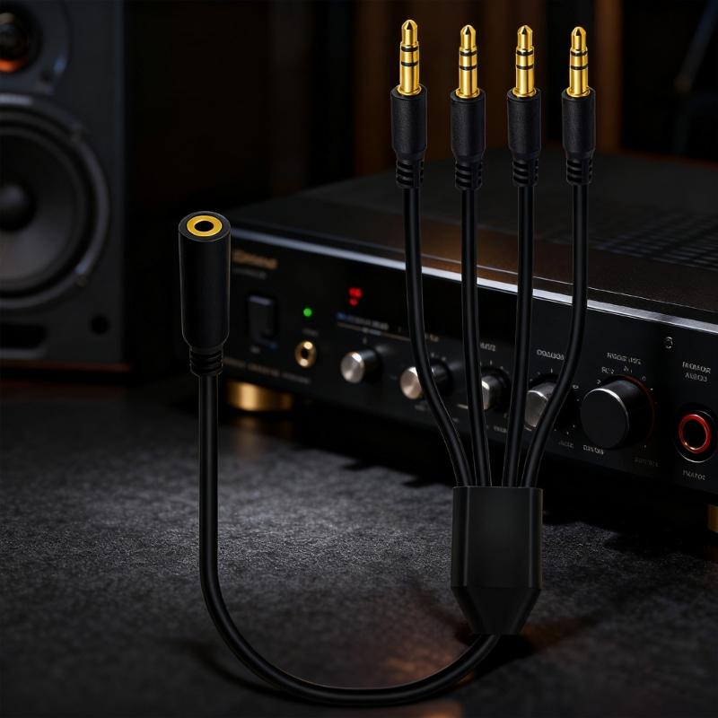 3.5mm Male To Female Audios Cable Gold Plated Connectors Universal Compatibility for Speakers Headphones and Devices