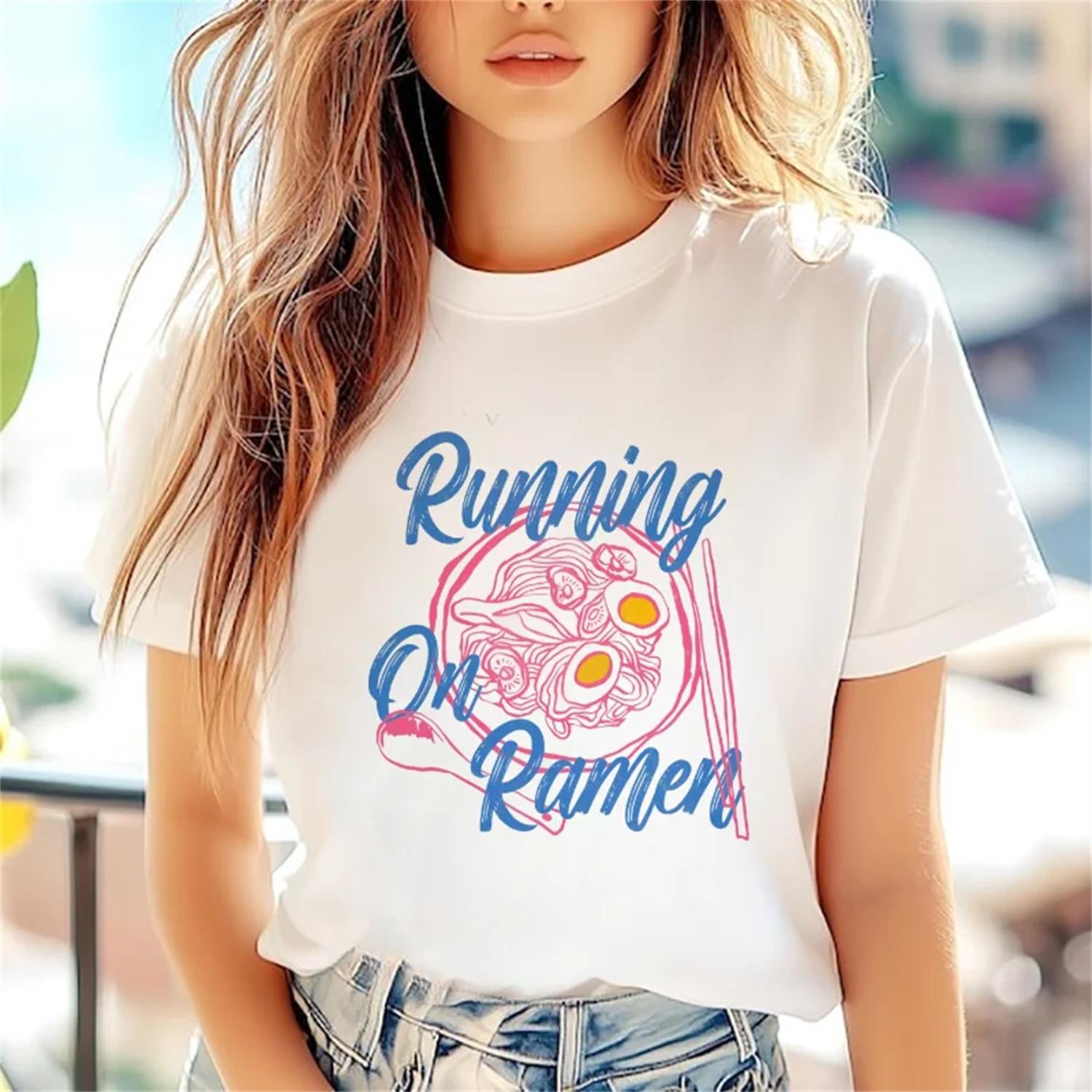 Cute Printed Cartoon Women s Fun Pattern Top Clothing Beautiful T-Shirt Women s Casual Basic Style Trendy Round Neck T-Shirt S
