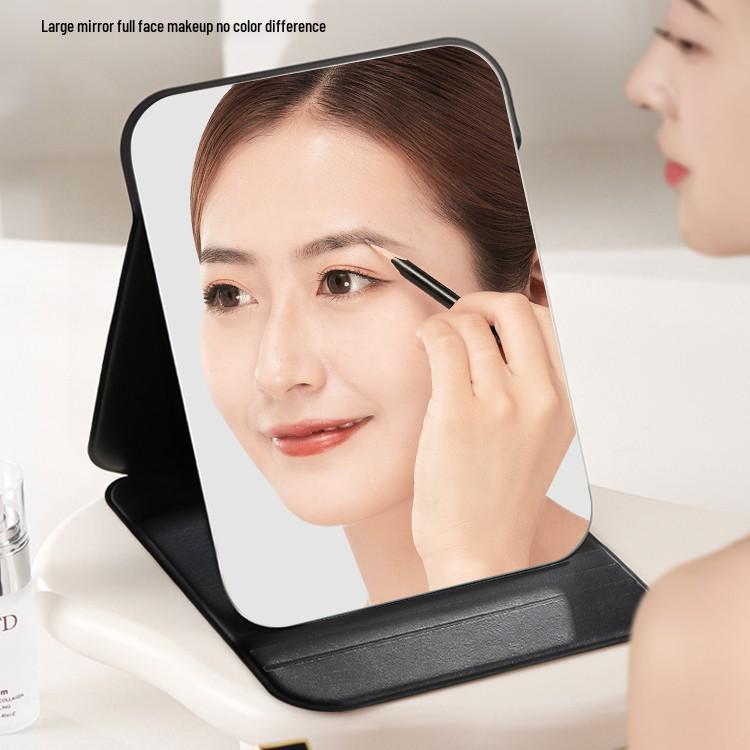 Compact Folding Mirror: Portable Desktop Makeup Mirror for Dormitory, Travel, and Everyday Use