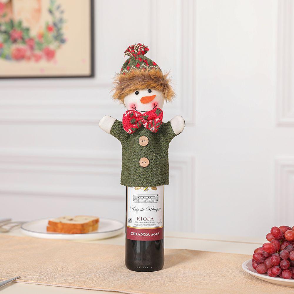 Party Table Decor Xmas Gift Santa Claus Wine Bottle Cover Bottle Dress Up Christmas Ornaments