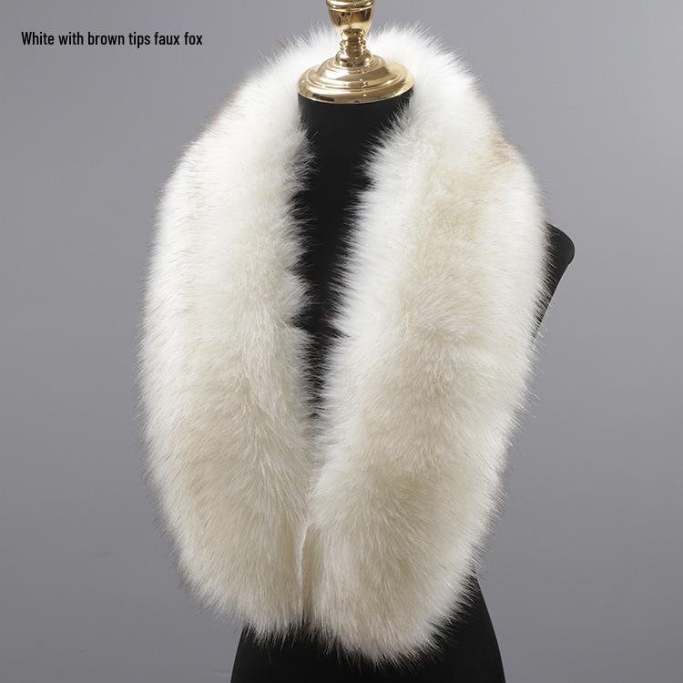 

Воротник и шаль из искусственного меха лисы-енота – Пушистый, теплый шарф для осени и зимы