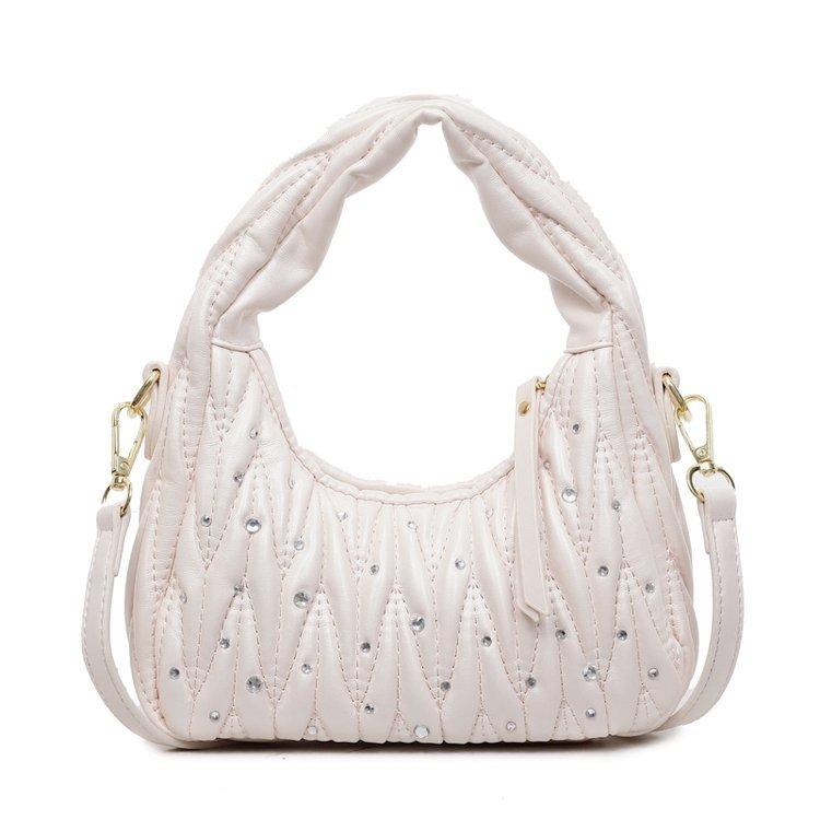 Korean Version of Niche Pleated Dumpling Bag, High-end Sense Trend Versatile Crescent Handbag, Women's Shoulder Messenger Bag