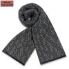 Men's Pure Gray Plaid Wool Blend Winter Scarf - Thick and Warm