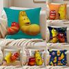 Funny L-Larva Cushion Cover Silky Short Plush Double-Sided Printed Pillow Case for Sofa All Seasons Home Decor Gift