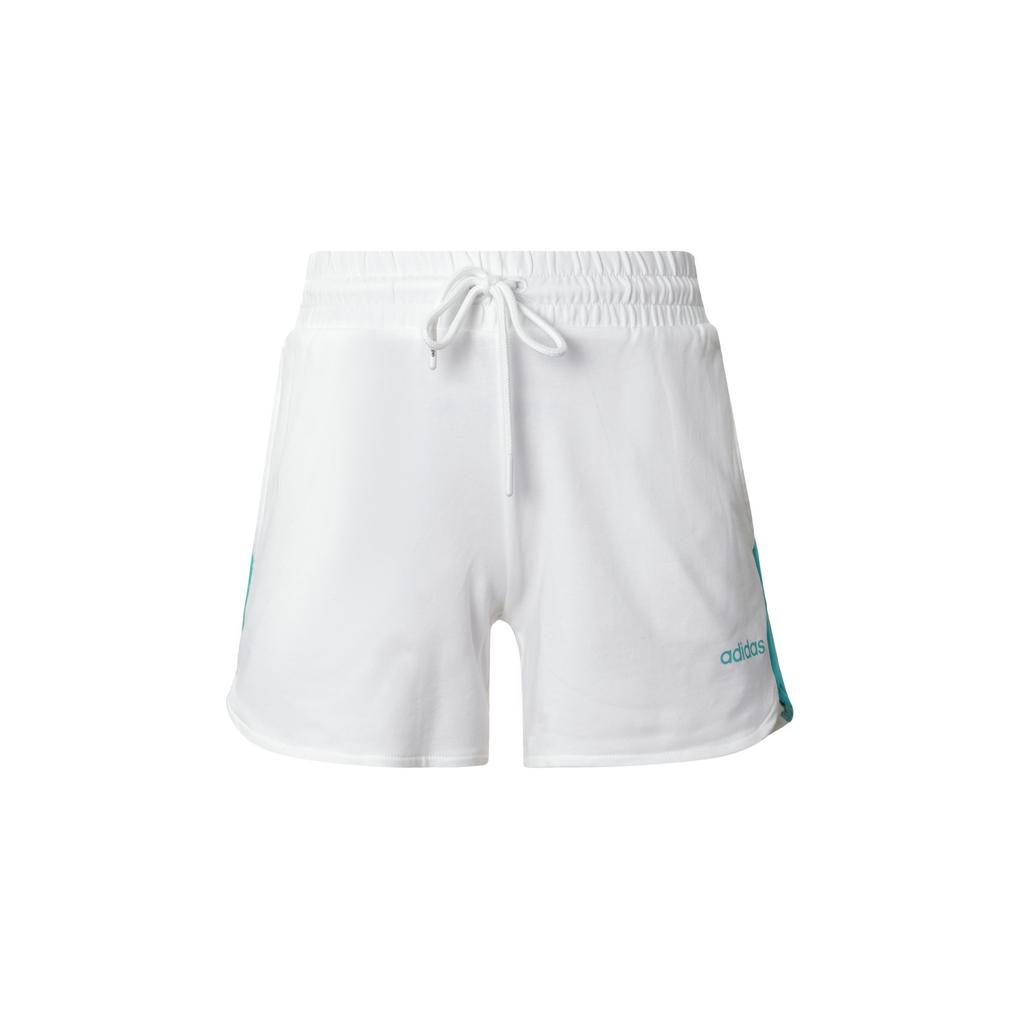 Adidas Neo Logo Drawstring Mid-Waist Sport Shorts Women Bottoms White DW7724