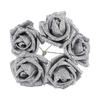 5/10pcs 6cm Glitter Foam Rose Artificial Flower Branch Bridal Bouquet Fake Flower DIY Wreath Craft Wedding Party Home Decor