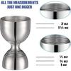 Stainless Steel Shot Blasted Glass Measuring Cup 1 Oz/2 Oz, Home Bartender Party Bar Wine Drink With Beautiful Double Cocktail Tool (2 Pieces)