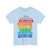 Here Everyone Is Welcome Important Idaho Teacher Funny T-Shirt