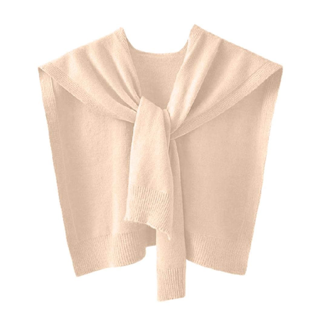 Ladies' Fashionable Solid Color Western-style Knitted Outer Shawl