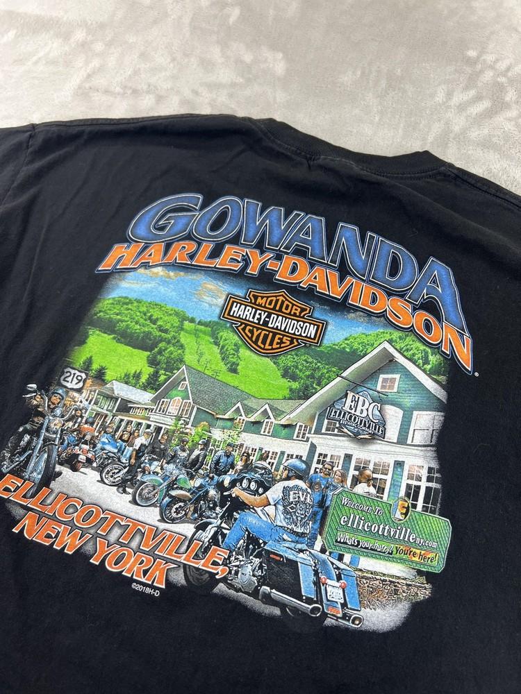 HarleyDavidso<wbr>n Shirt Mens Large Black EVL Graphic Gowanda Ellicottville NY Unisex T-Shirt