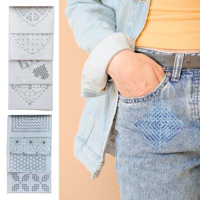 4 Pcs Sashiko Embroidery Template Geometric Sashiko Pattern Stencil Reusable Sashiko Template Embroidery Pattern for Hand Quilting And Embroidery