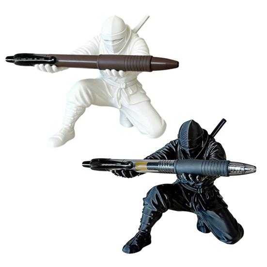 3D Printed Ninja Pen Holder Cool Ninja Figurine Pencil Stand Decorative Desk Organizer for Anime Fans Office Desk Gaming Room Decor