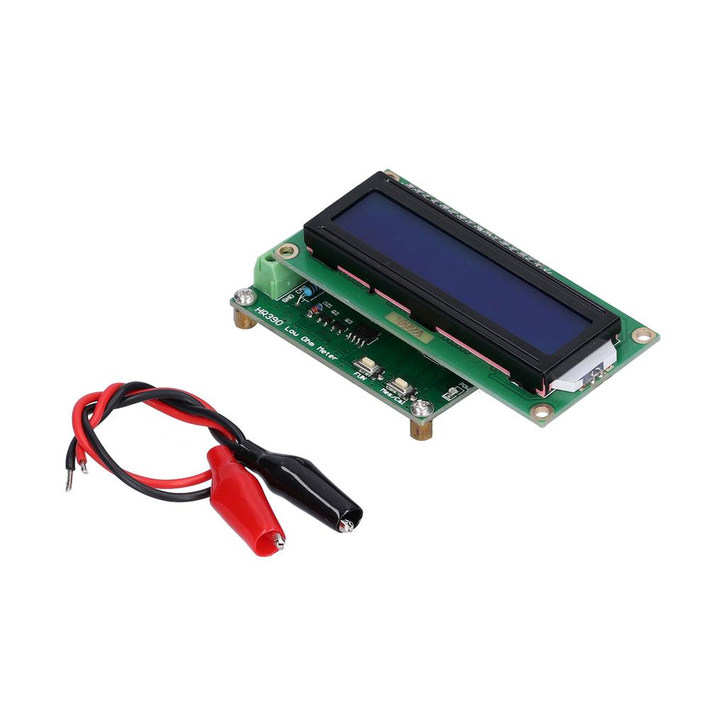 Low Resistance Ohmmeter Milliohm Meter Accurate Capacitance Tester HR390 with Crocodile Clip