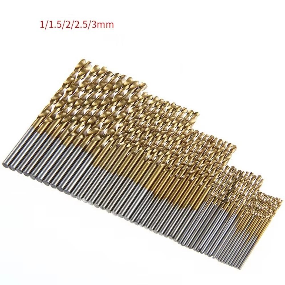 1-3mm Twist Drill Set Titanium Plated Hole Cutter Multifunctional Woodwork Drill