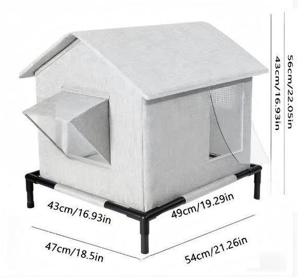 All-Season Waterproof, Cold-Resistant Outdoor Enclosed Love Heart Cat House with Free Shipping.