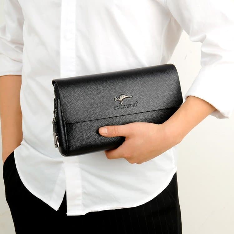 Men's Lychee Pattern Business Clutch Bag
