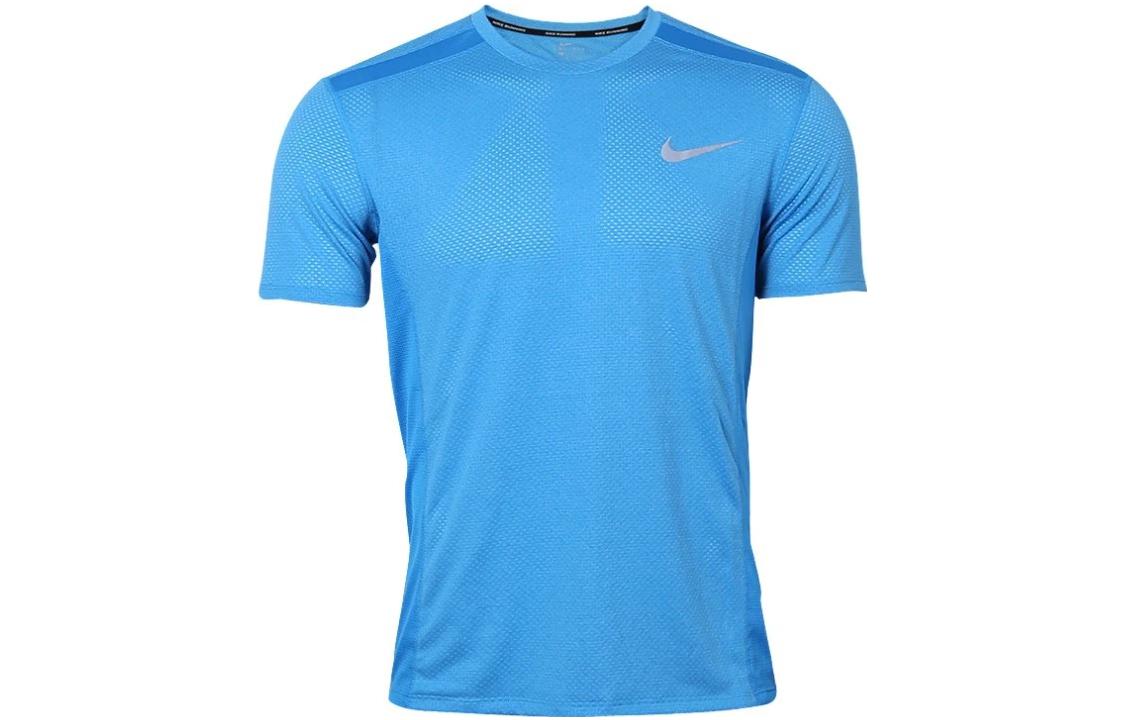 

Nike T Shirts Men s Blue Crew Neck Moderate Straight Fit AT3924-482 M