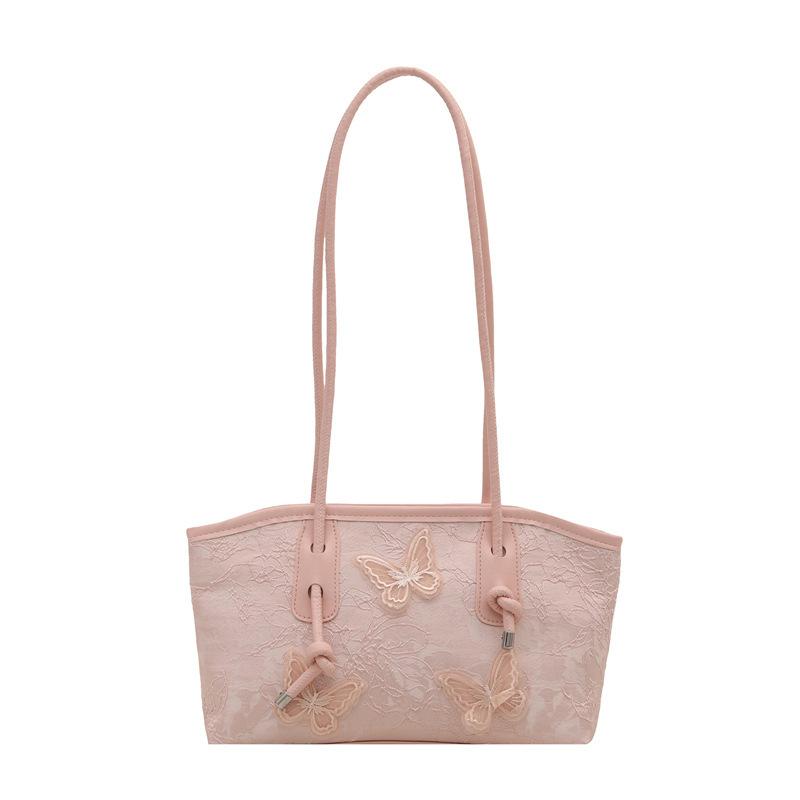 2025 New Sweet Wind Embossed Butterfly Embroidered Underarm Women's Bag Large Capacity Versatile Commuter Premium Shoulder Bag